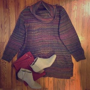 🆕Dress Barn Women Multicolor Cowlneck Sweater 2X